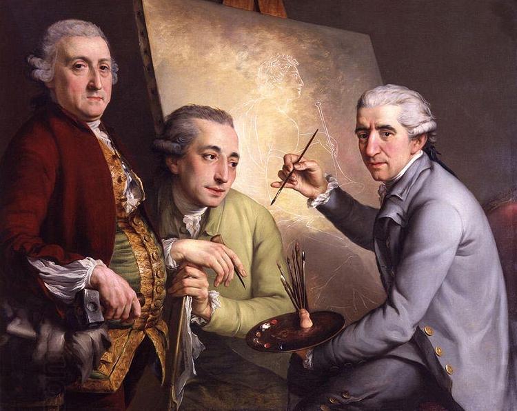 unknow artist Portrait of Agostino Carlini; Francesco Bartolozzi; Giovanni Battista Cipriani China oil painting art